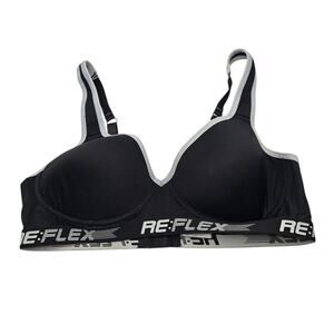 RE:FLEX Womens Sz 1X Lightly Padded Low Impact Sports Bra Black